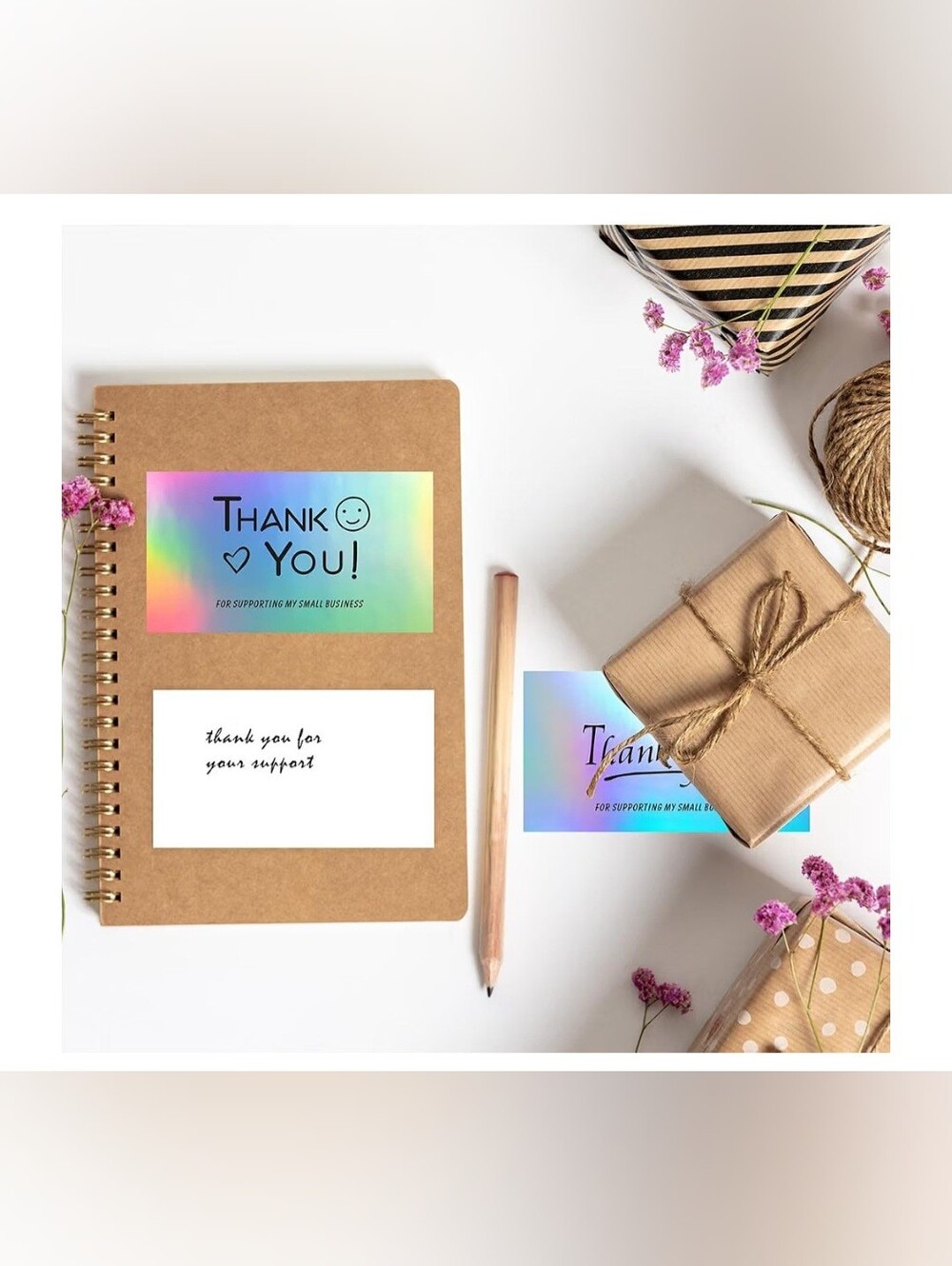 Holographic Thank You Cards for Small Business - Assorted - 12 Pack - Picture 2 of 2
